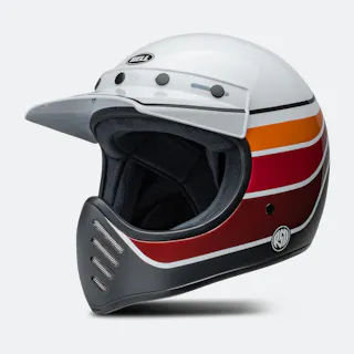 bell 3 in 1 helmet Moto-3 Classic White motorcycle with the added benefits of modern safety and production advancements Moto-3