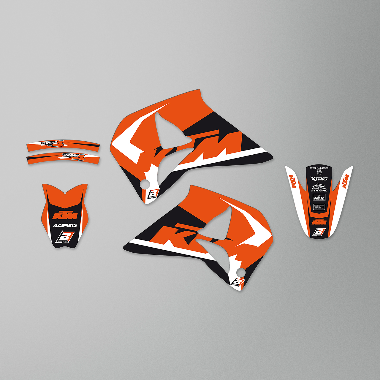 Blackbird Dream 4 Decal Kit Orange-Black-White