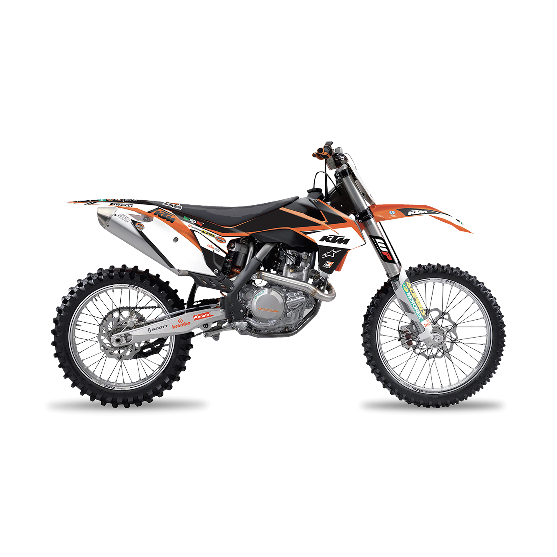 Kit Completo de Adhesivos + Funda de Asiento Blackbird Replica Trophy 2018 Naranja-Negro-Blanco
