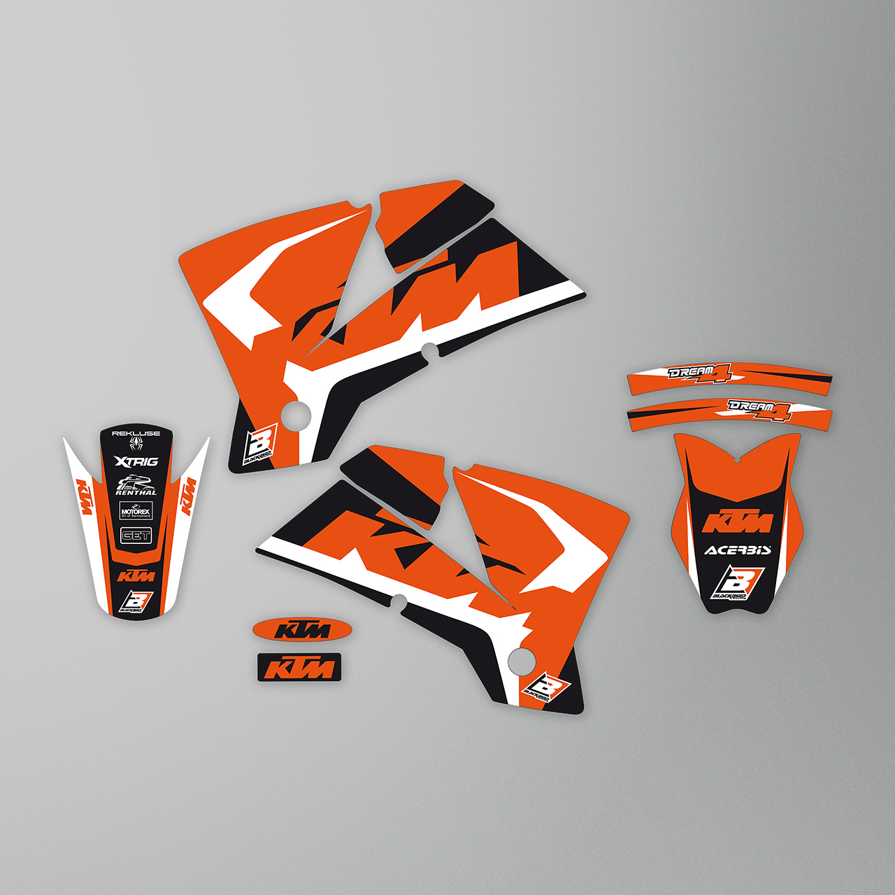 Blackbird Dream 4 Decal Kit Orange-Black-White
