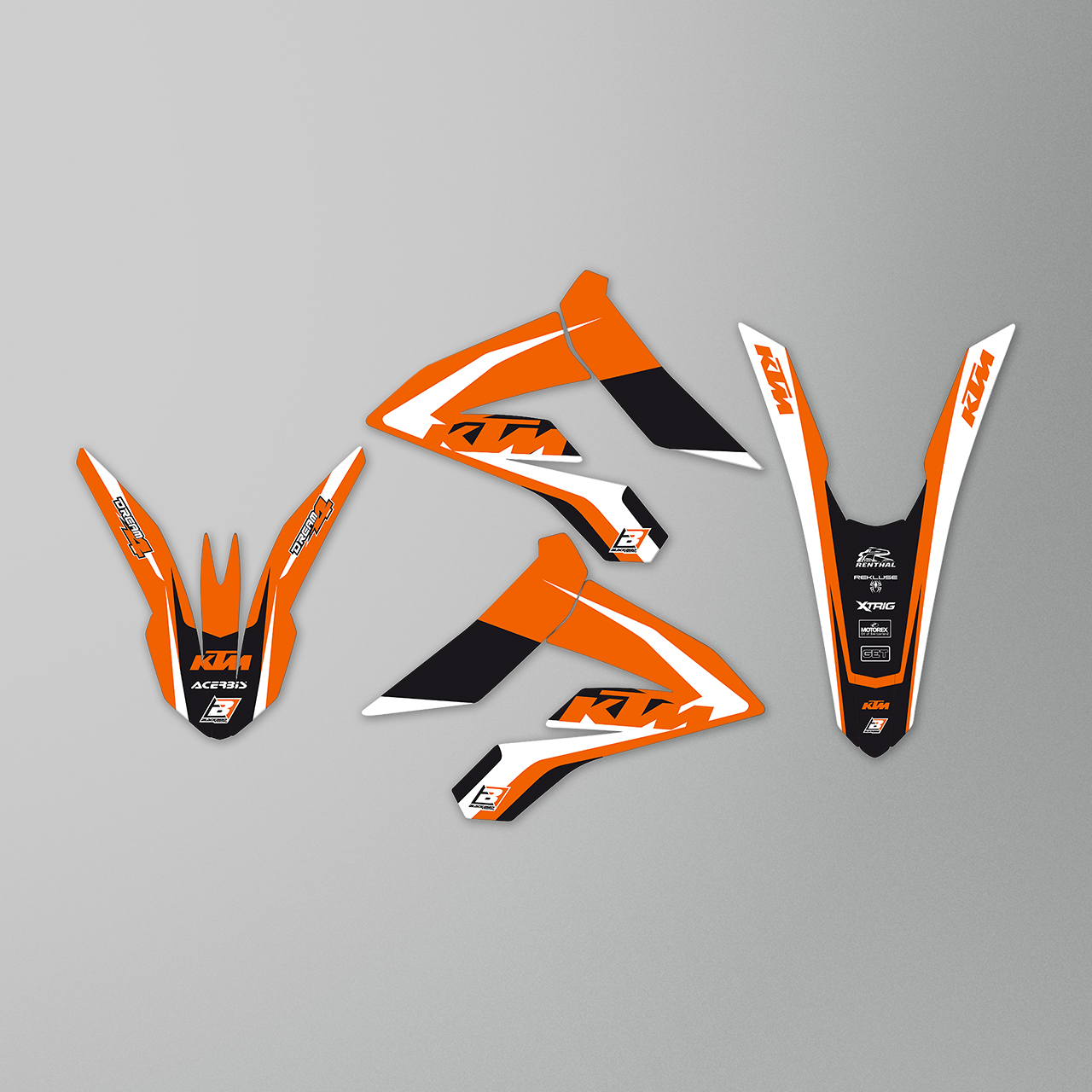 Blackbird Dream 4 Complete Decal Kit with Seat Cover Orange-Black-White