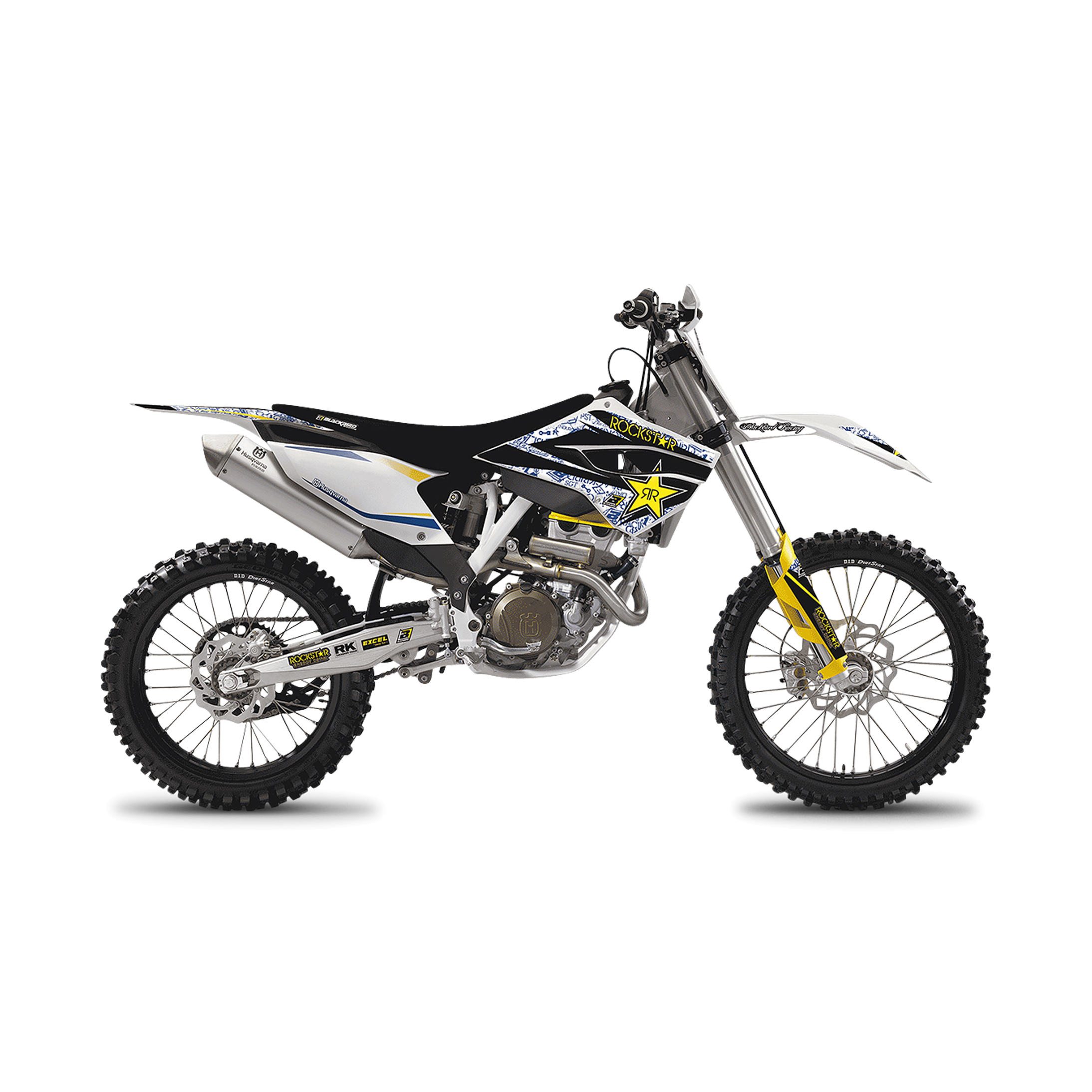 Blackbird Rockstar Energy Complete Decal Kit with Seat Cover White-Blue-Black