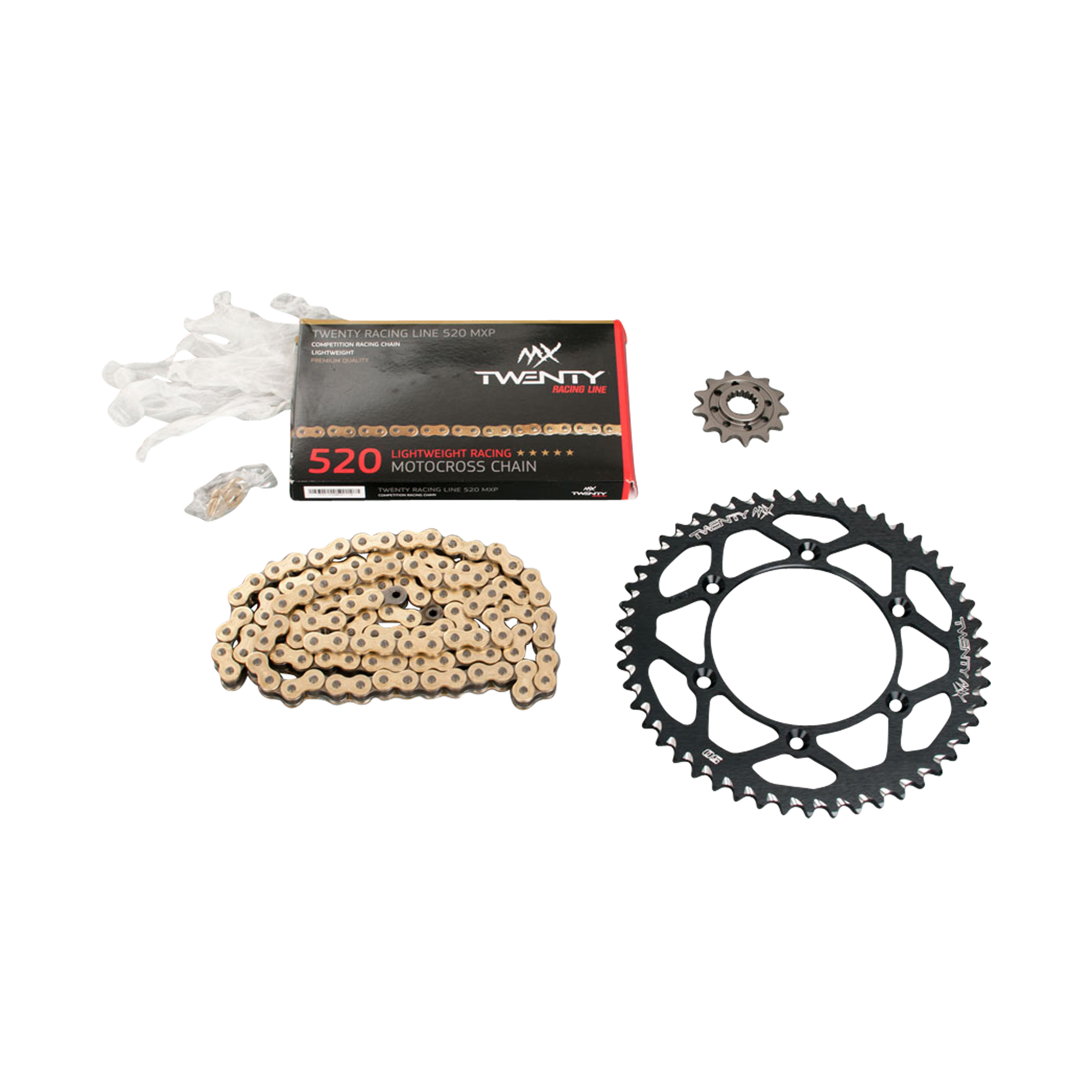 MX Twenty Racing 520 MXP Chain and Sprocket Kit Black - Now 35% Savings