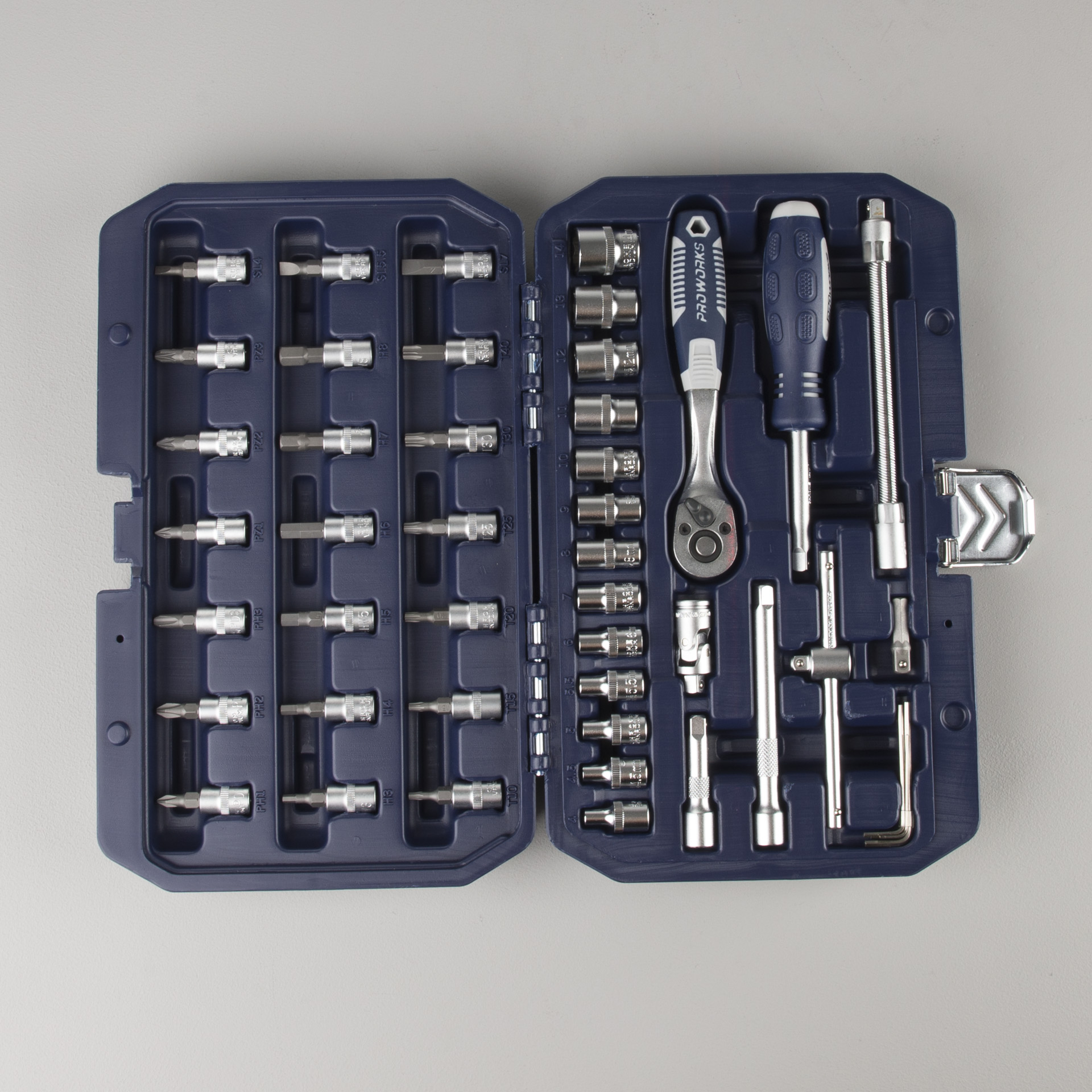 Proworks Socket Wrench Set 43 Pieces 1/4"