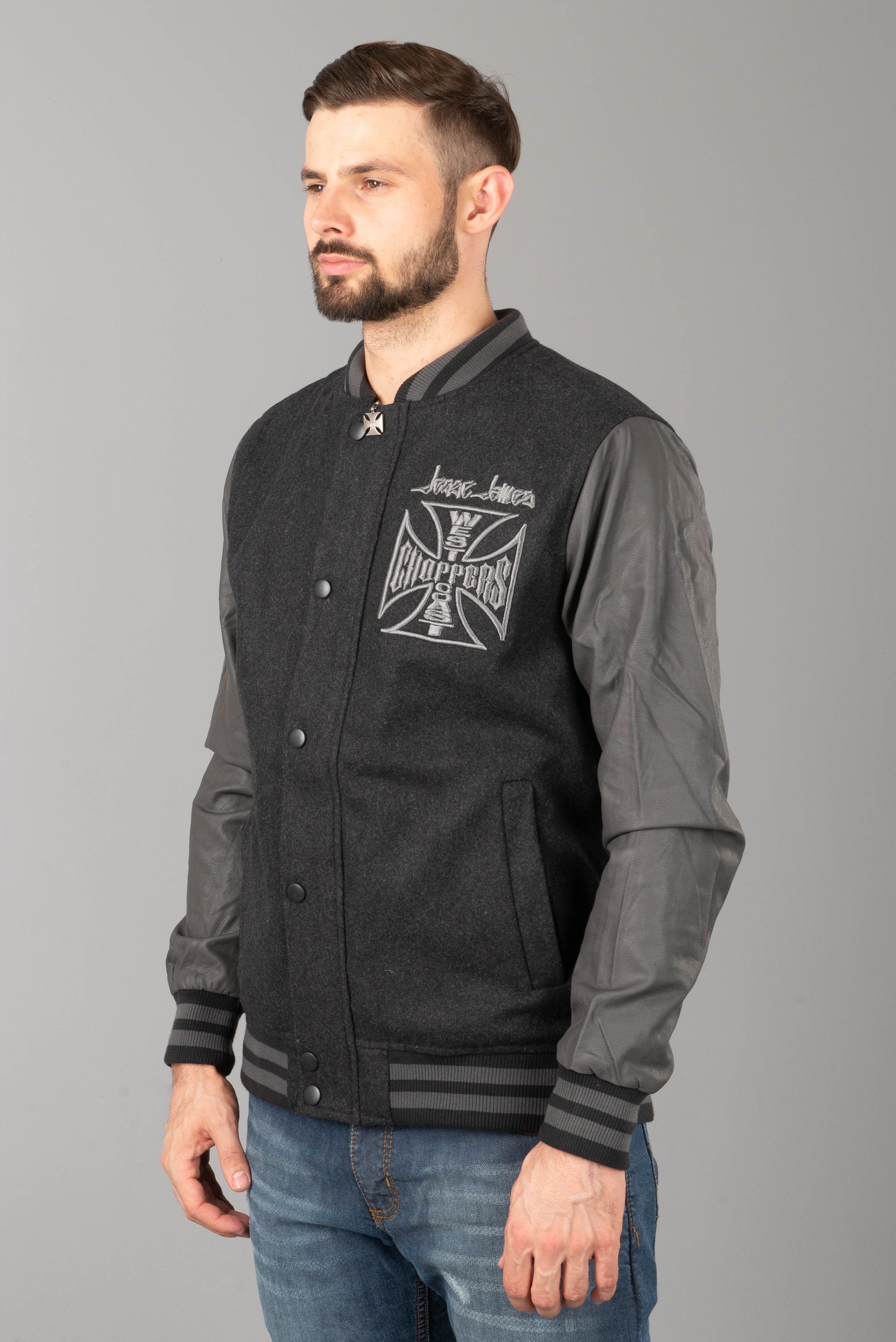 West Coast Choppers OG Cross Wool Baseball Jacket