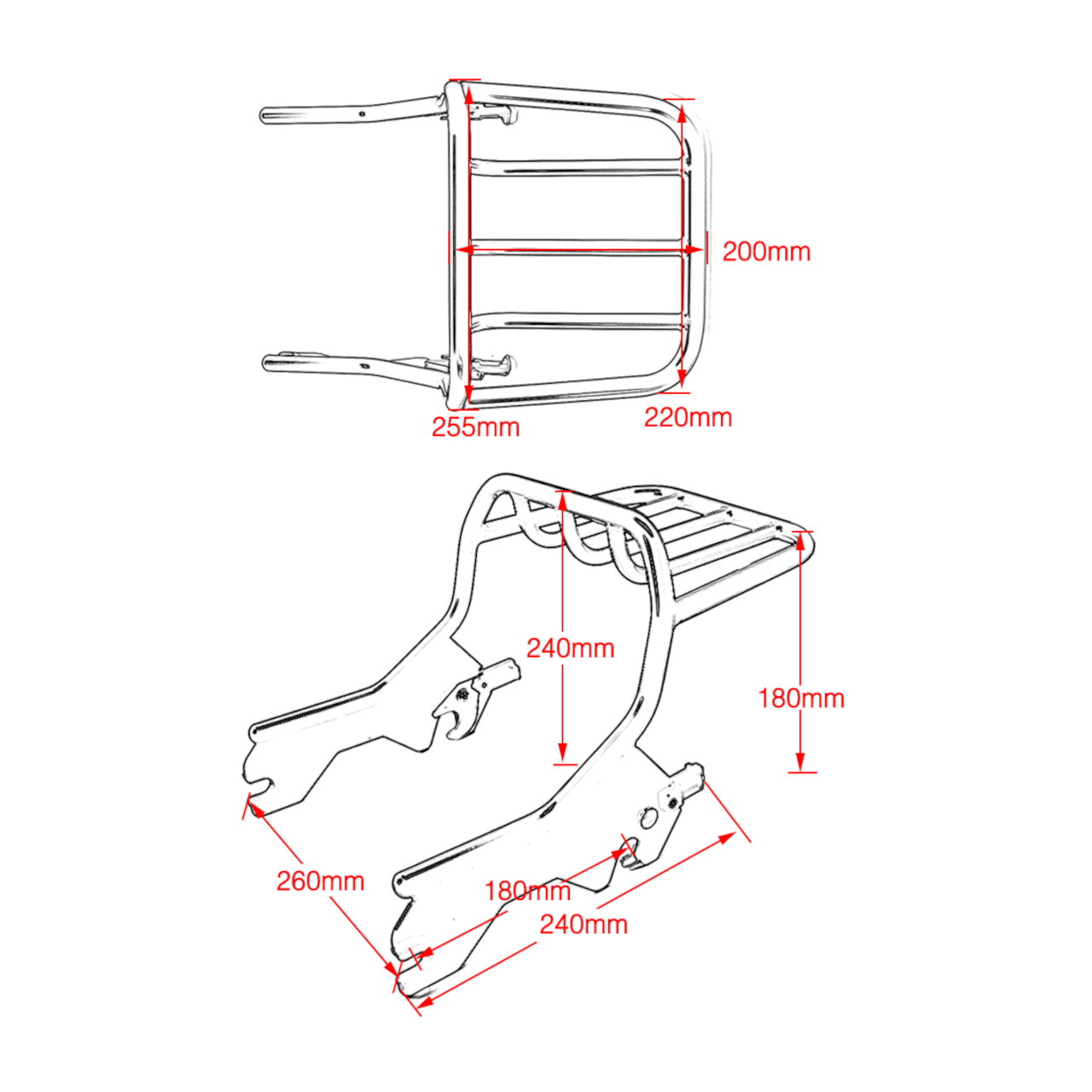 CustomAcces Soft H-D Sissy Bar Black