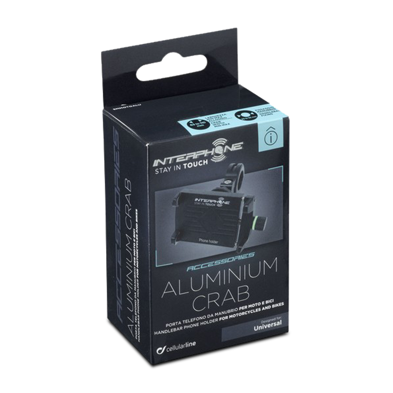 Interphone Moto Crab Evo Universal Aluminum Mobileholder Black