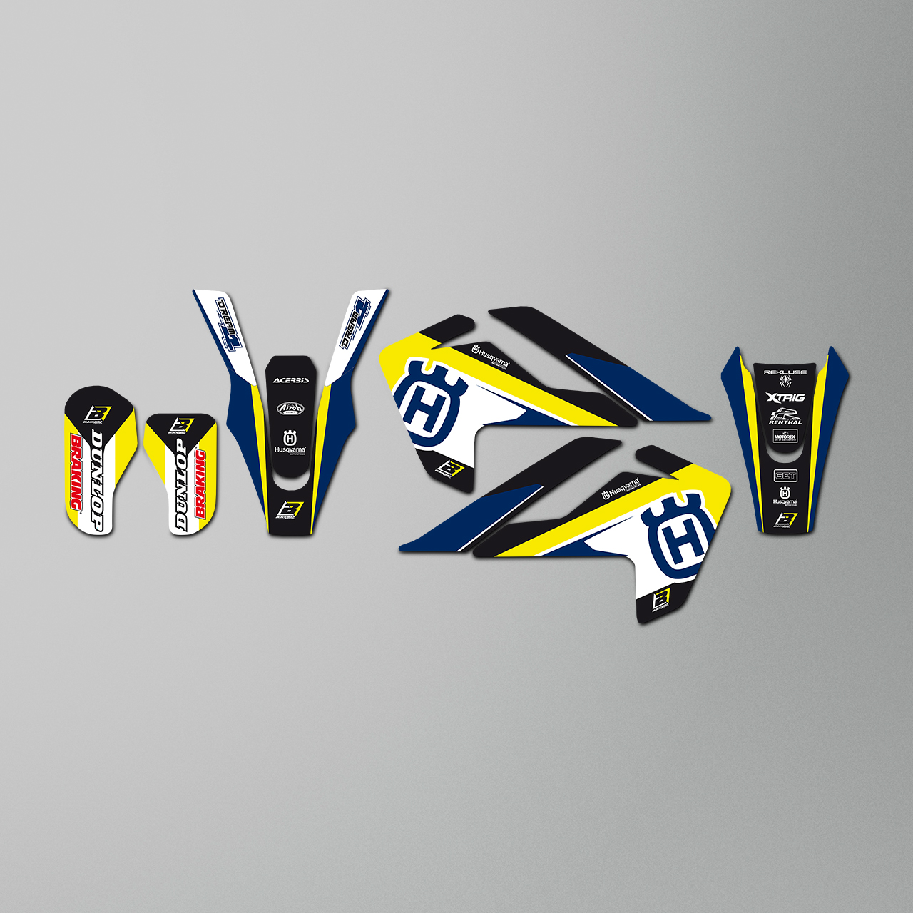 Blackbird Dream 4 Complete Decal Kit with Seat Cover White-Yellow-Blue