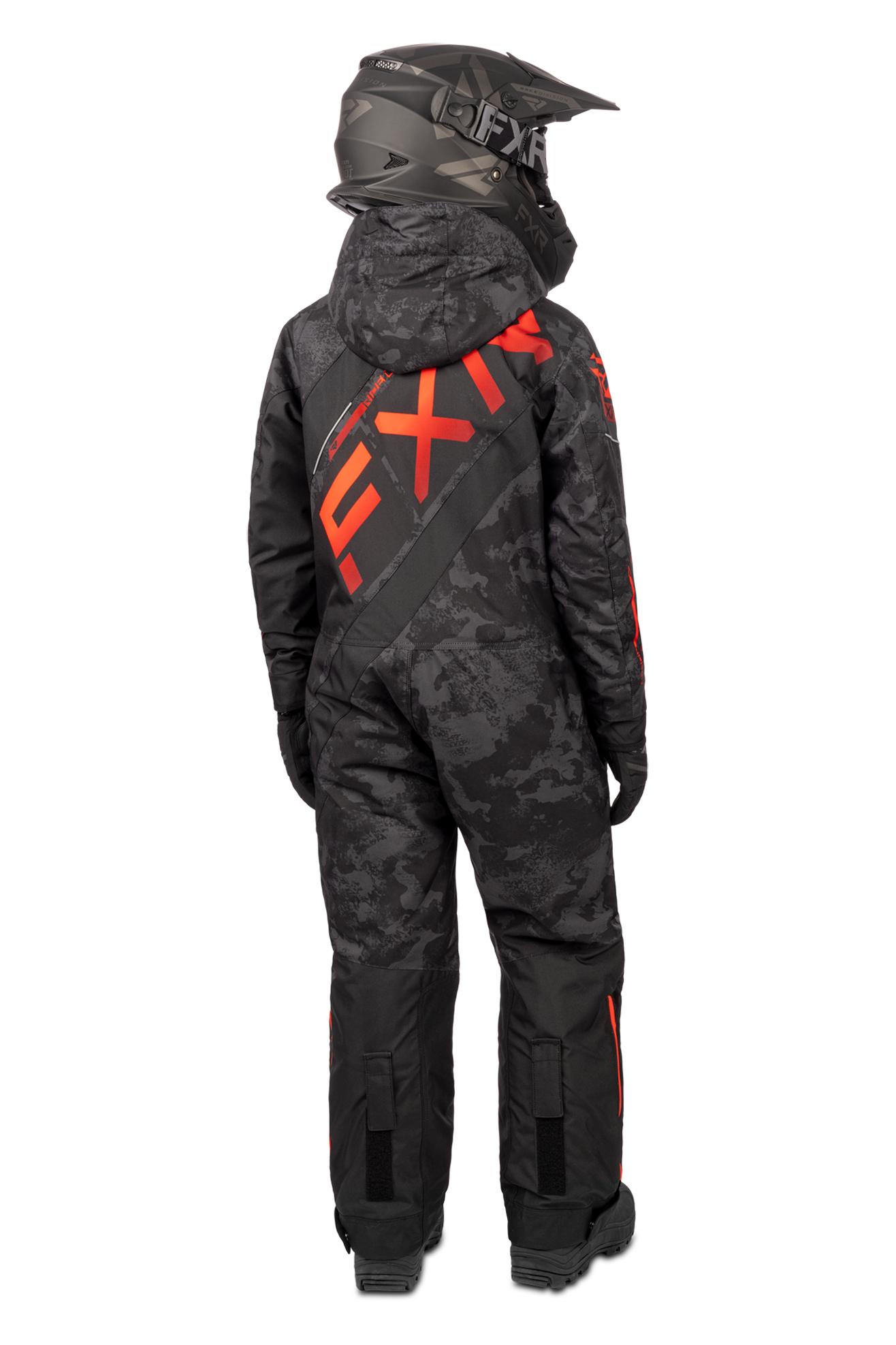 FXR CX Monosuit Youth Camo-Red Fade