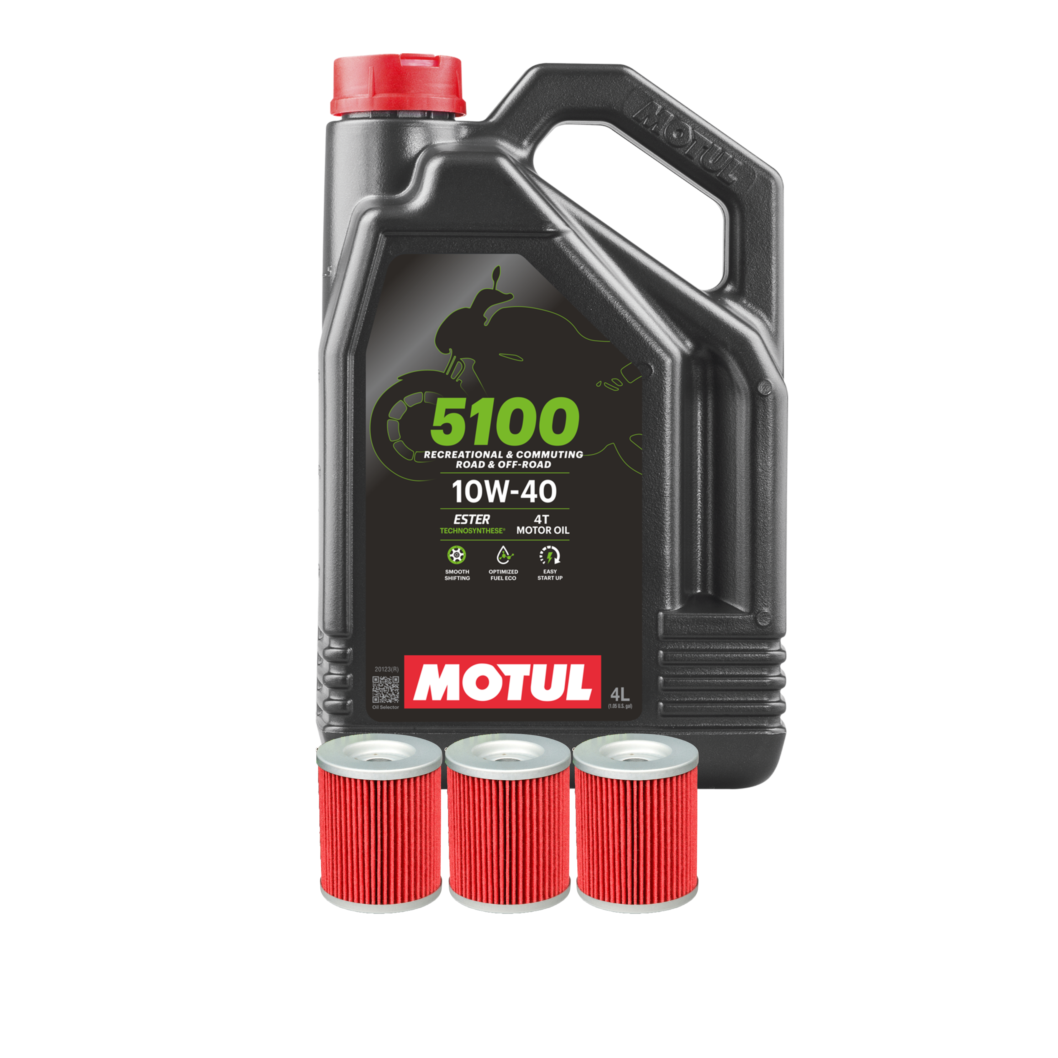 Motorový Olej Motul 5100 Semi Synthetic 4L + Olejové Filtry HIFLO