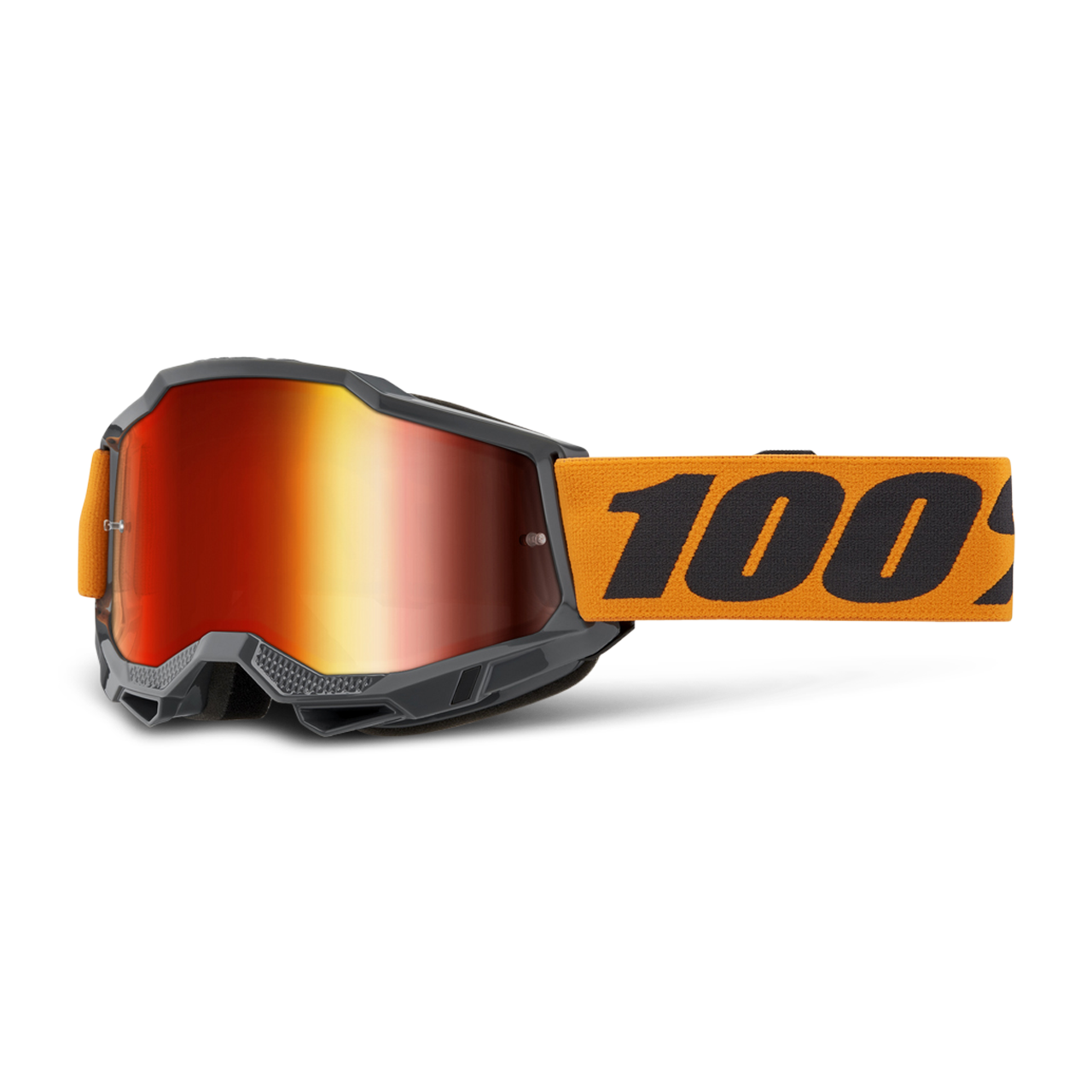 Maschera Cross 100% Accuri 2 Arancio-Lente Rossa Specchio - Prezzo minimo  garantito