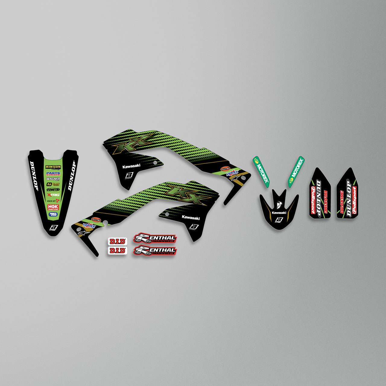 Blackbird Replica Racing Team 19 Complete Decal Kit with Seat Cover Black-Green