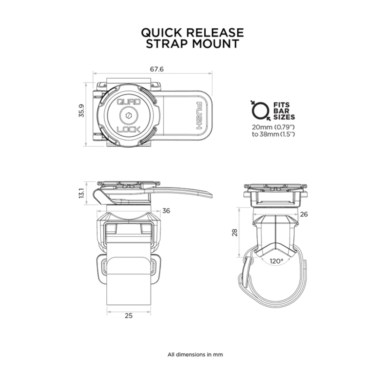 Quad Lock Quick Release Strap Mount