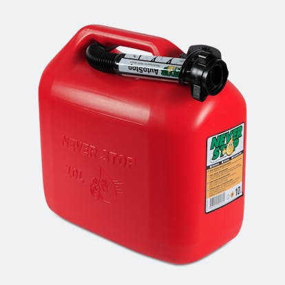 Never Stop AutoStop Petrol Can 10L Red - Get it dirt cheap!