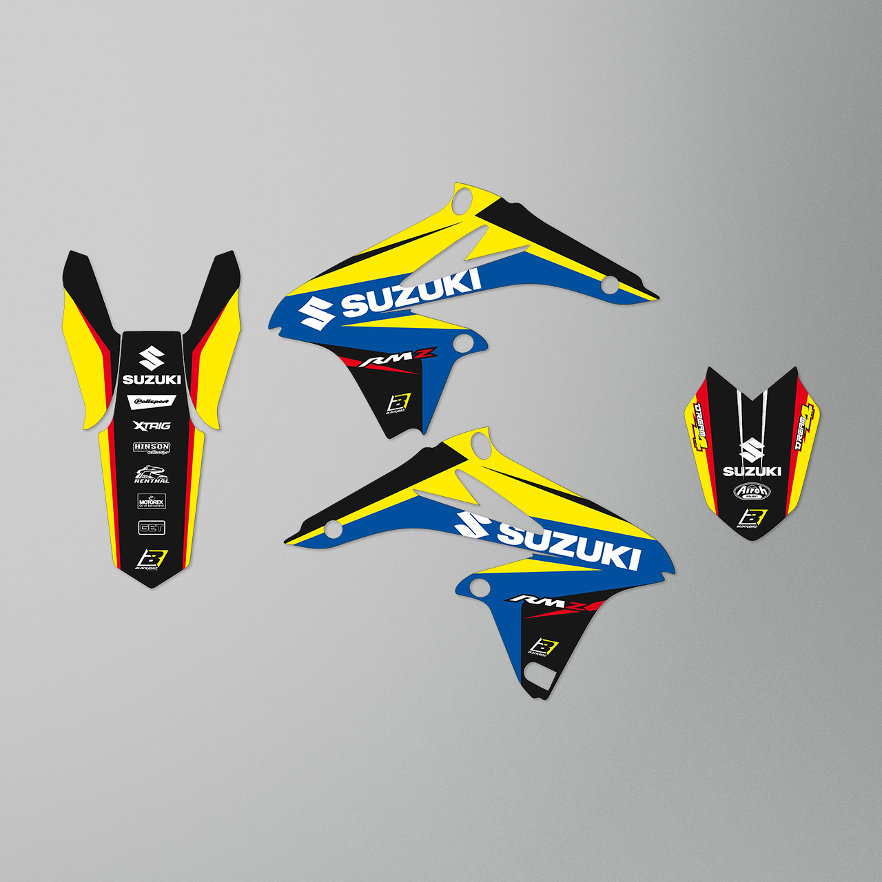 Blackbird Dream 4 Complete Decal Kit with Seat Cover Yellow-Blue-Black