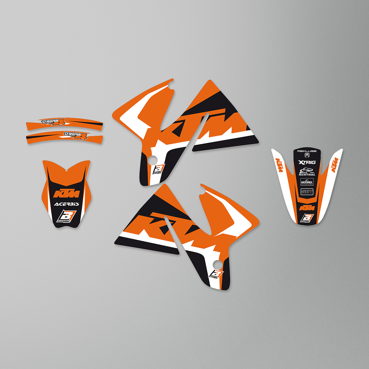 Blackbird Dream 4 Decal Kit Orange-Black-White