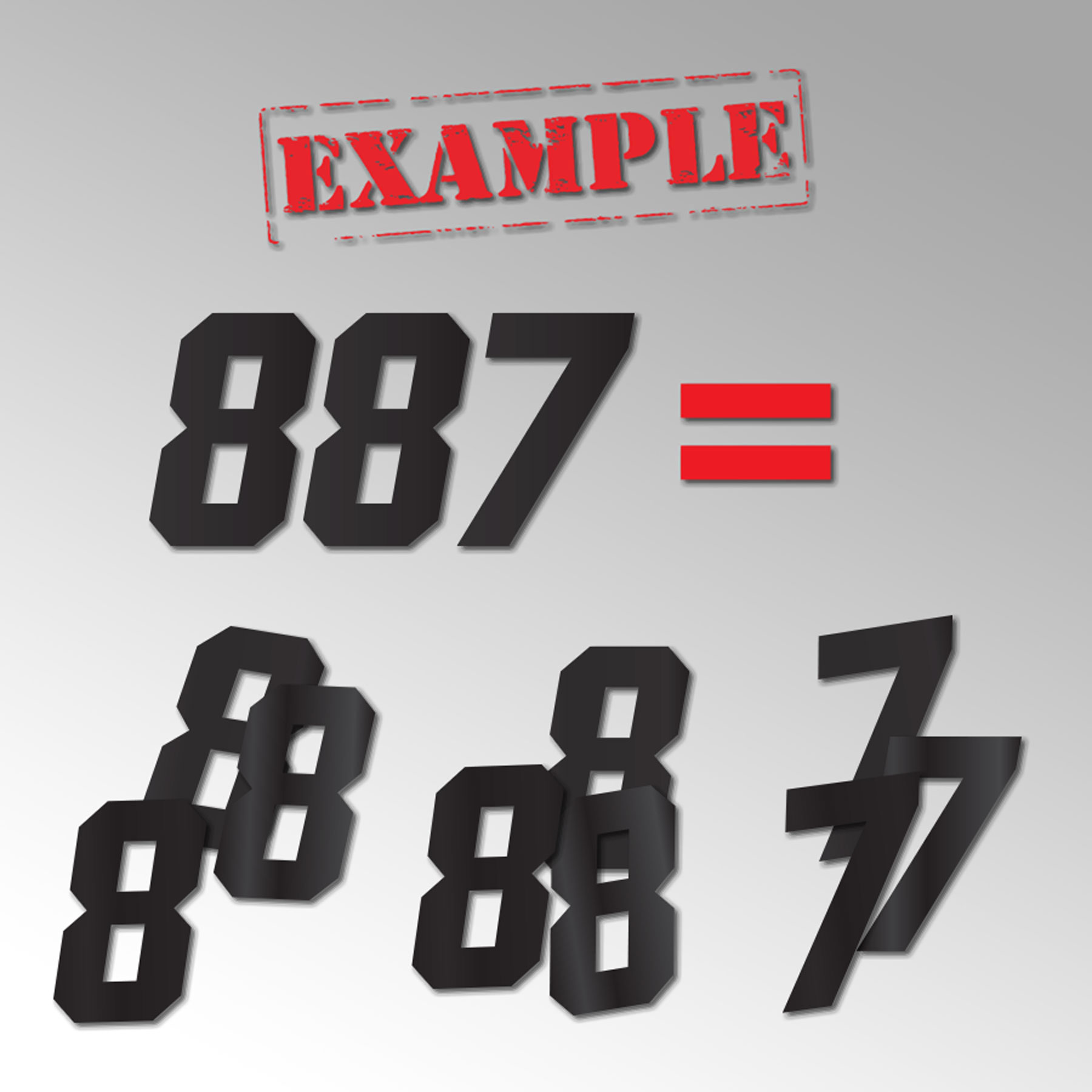 24MX Numbers Black 9-Pack 9 cm
