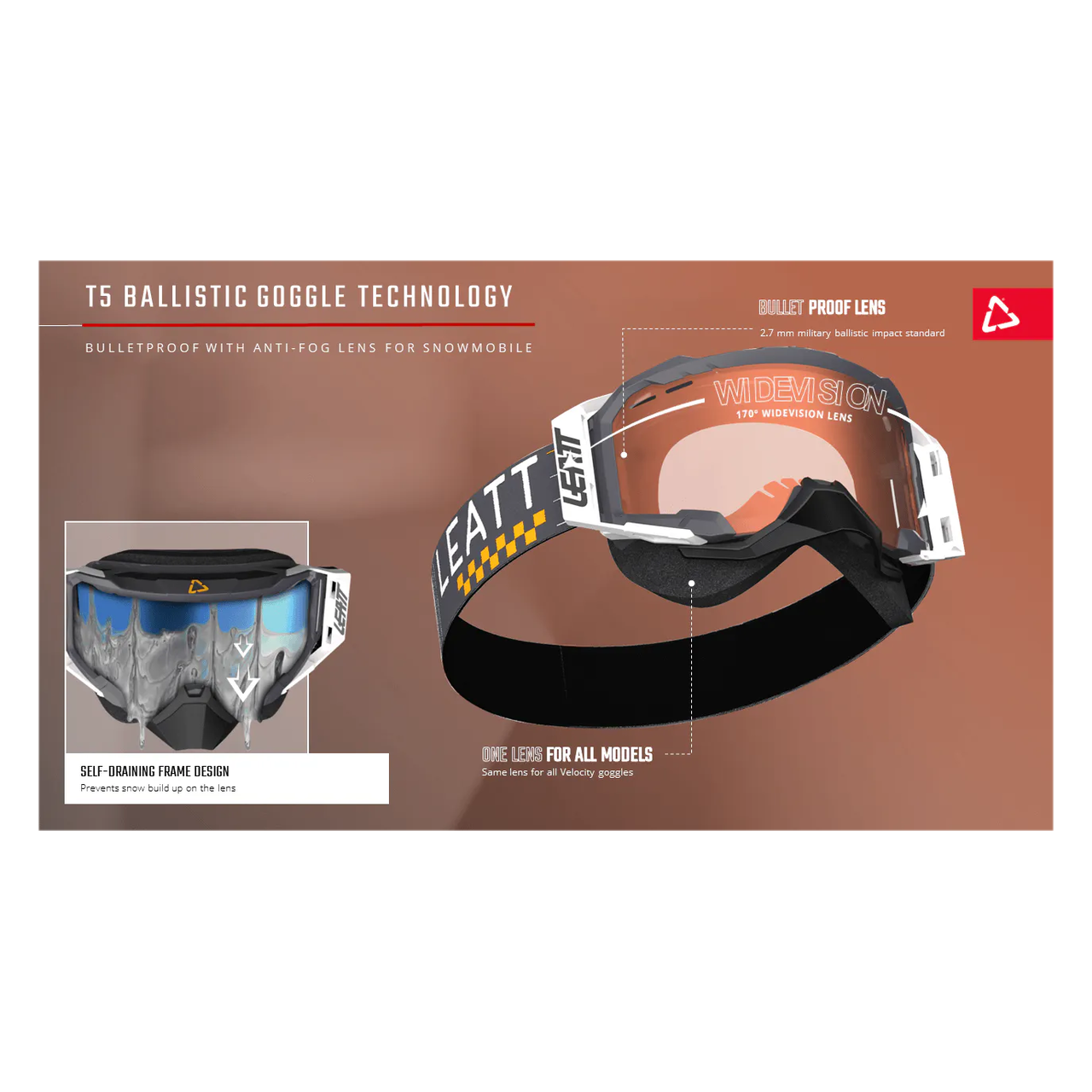 TOBE T5 Ballistic Snowmobile Goggles Power