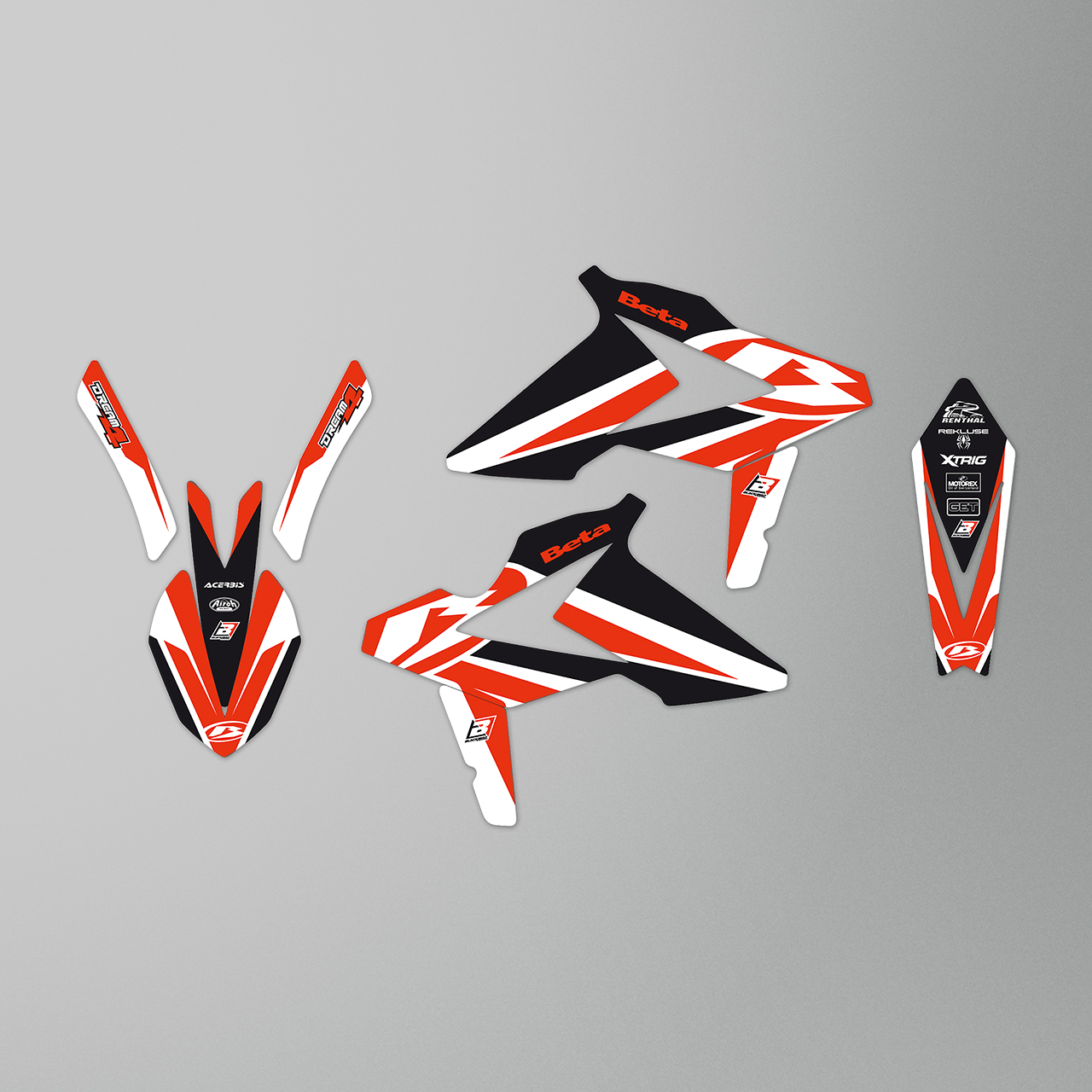Blackbird Dream 4 Decal Kit Red-White-Black