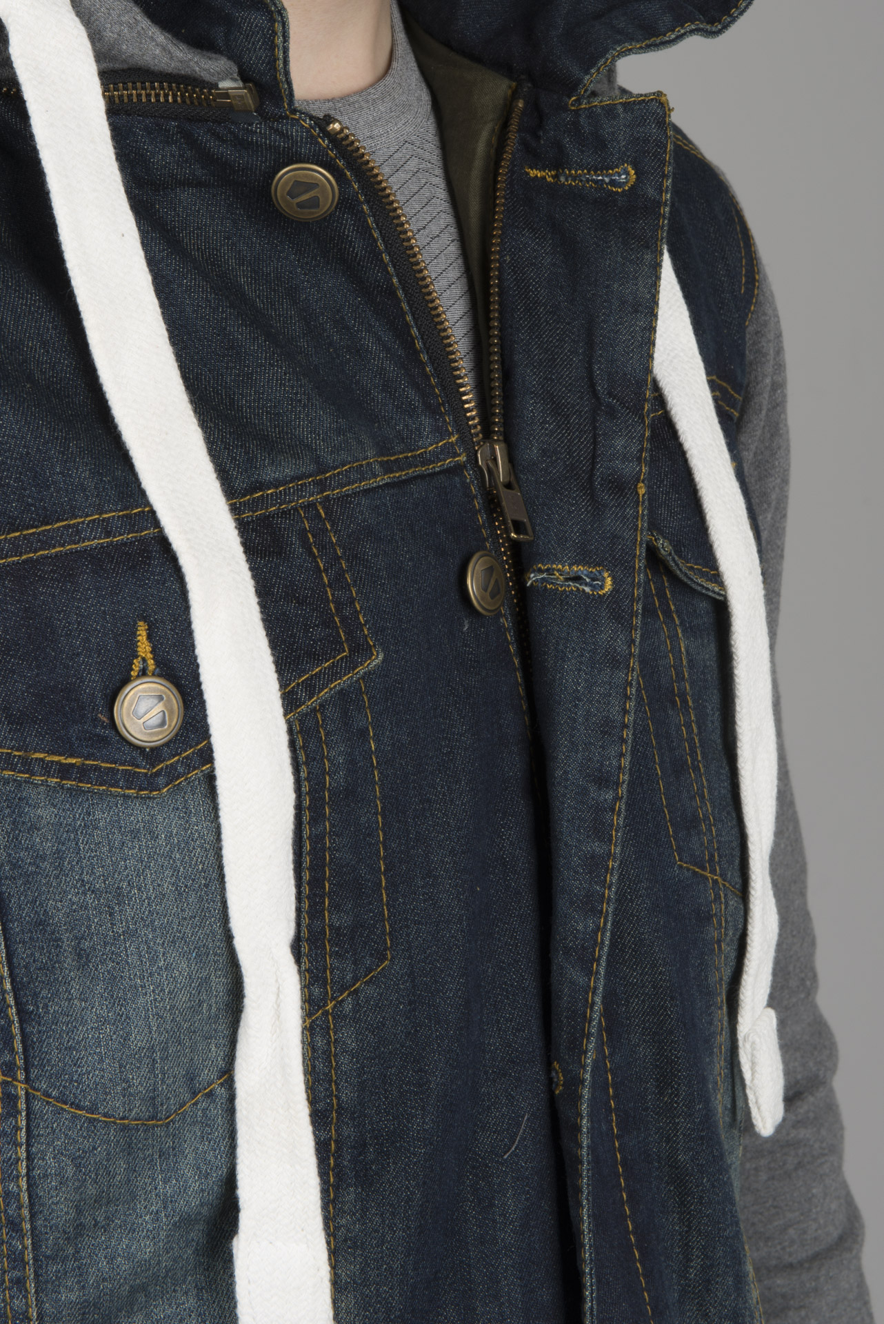 booster denim hoodie