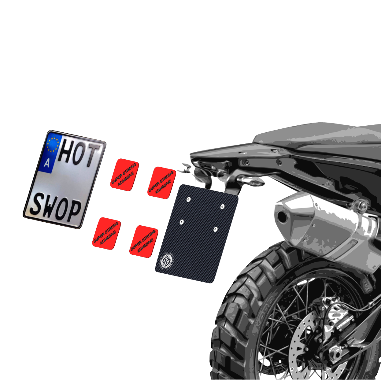 Kentekenplaathouder HotSwop Performance Parts Gorilla Carbon