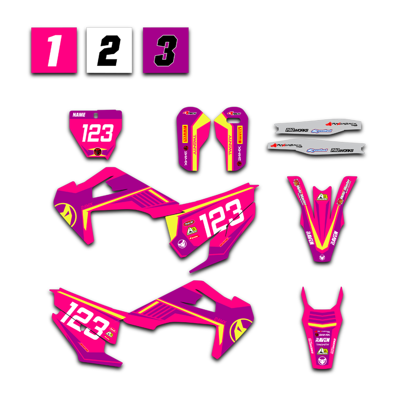 Complete Stickerset en Nummerplaatstickers