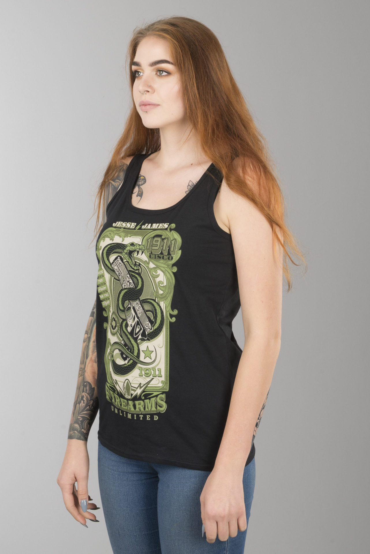 West Coast Choppers Skelly Snake Ladies Tank Top