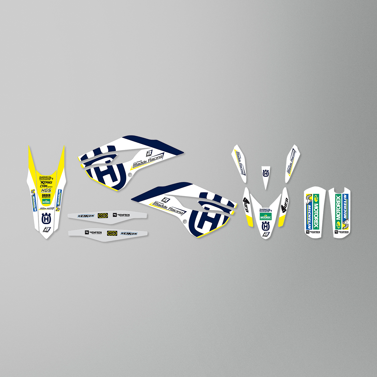 Blackbird Replica Maddii Racing 2018 Decal Kit White-Yellow-Blue