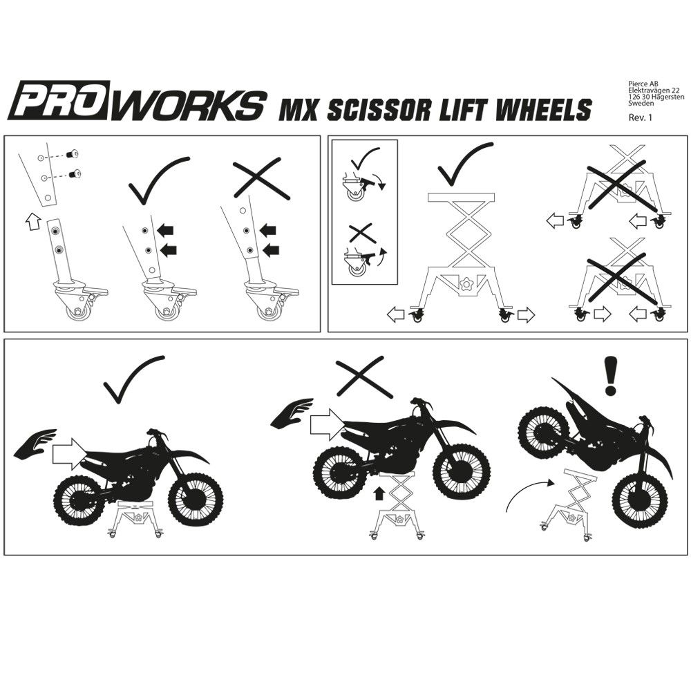 Wielen voor Schaarlift Proworks 4-delig