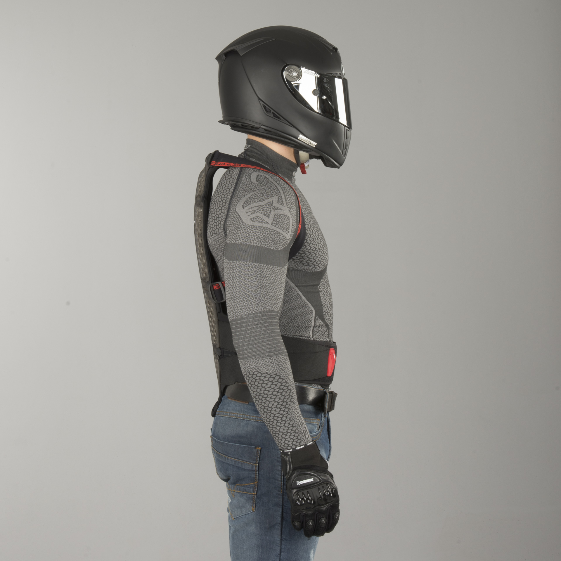 Espaldera Alpinestars Nucleon KR-Cell Ahumado-Negro-Rojo