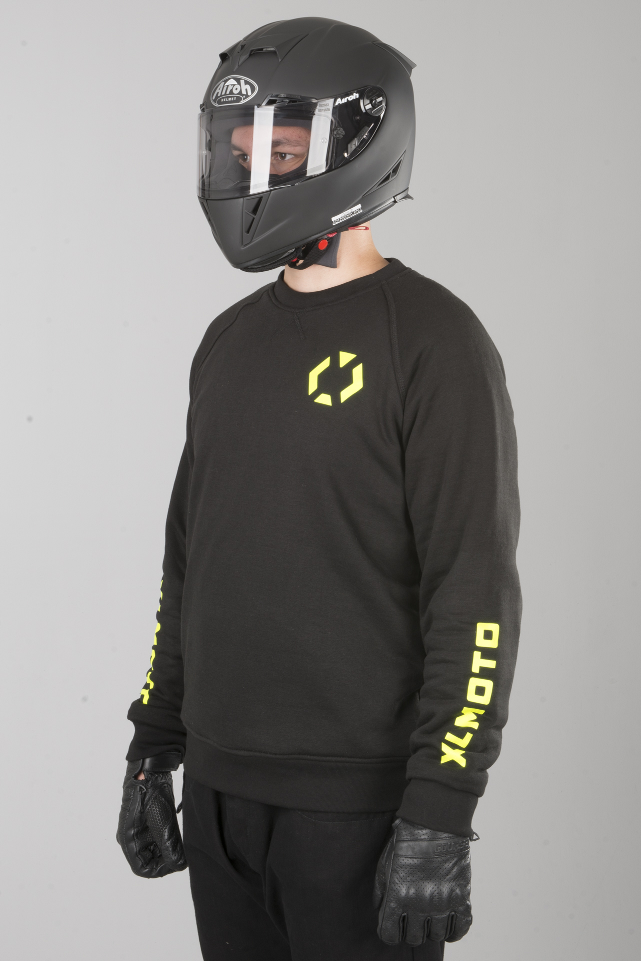 XLMOTO Motorrad Sweatshirt Aramidverstärkt Schwarz Gelb XLMOTO Motorrad Sweatshirt Aramidverstärkt Schwarz Gelb