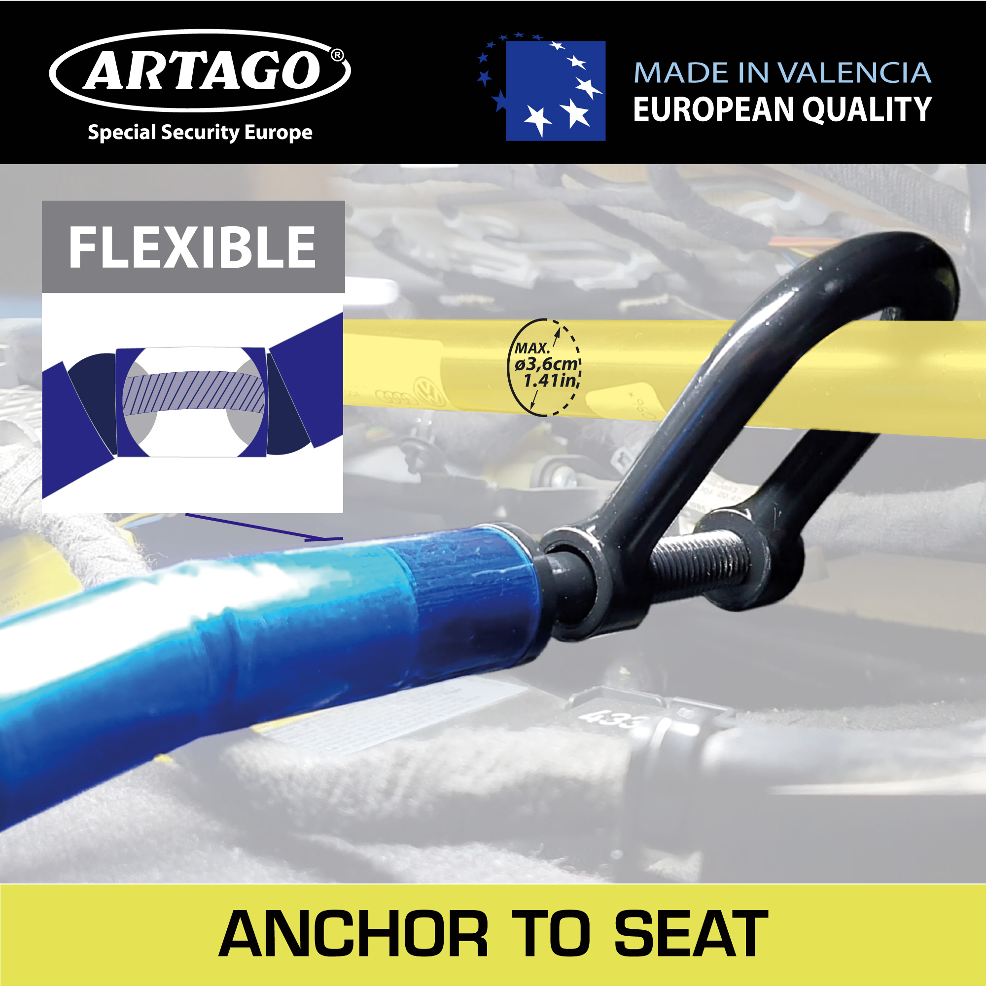 Artago U-wire lock 582/B 80cm