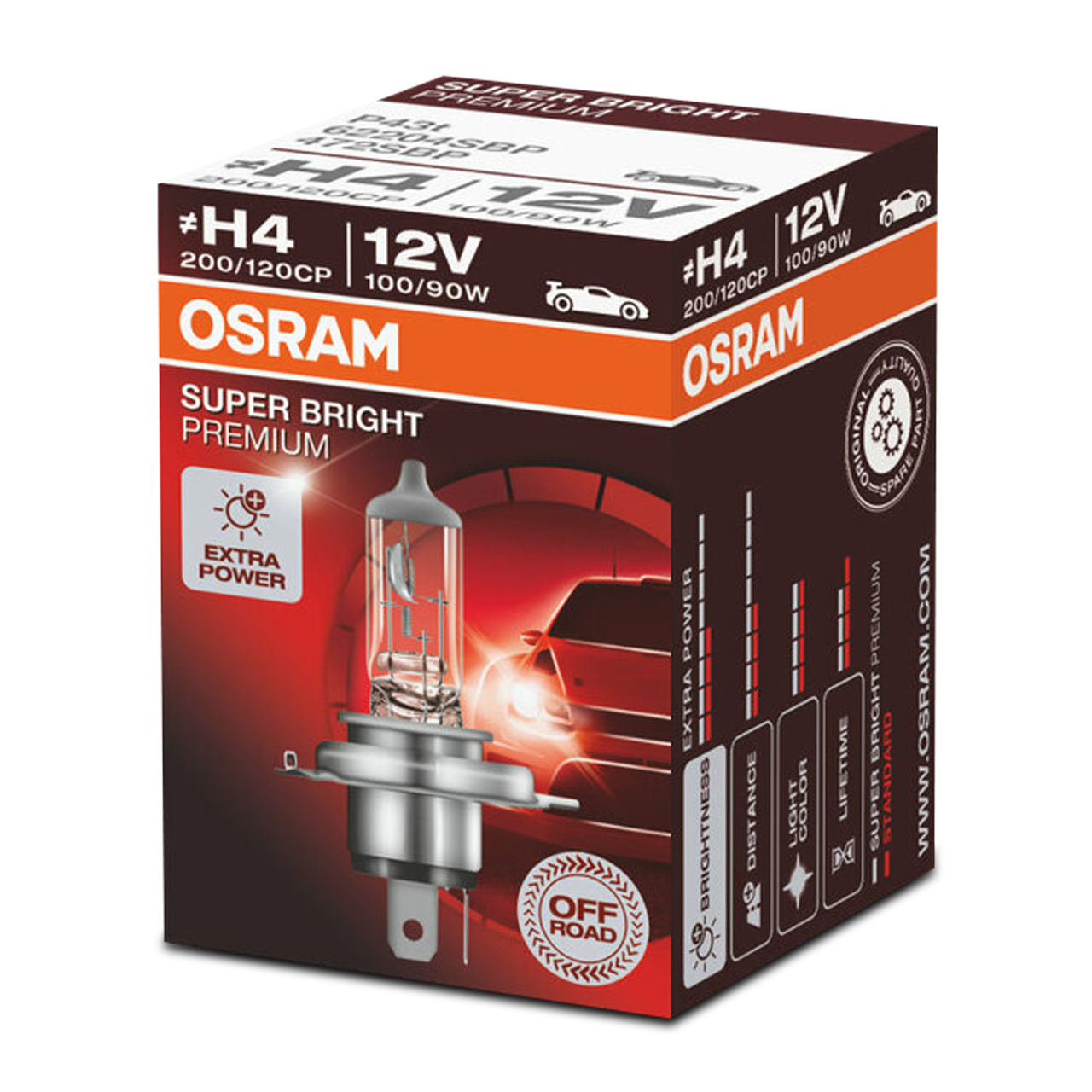 Bombilla Osram Super Bright Premium H4 12V/100/80W