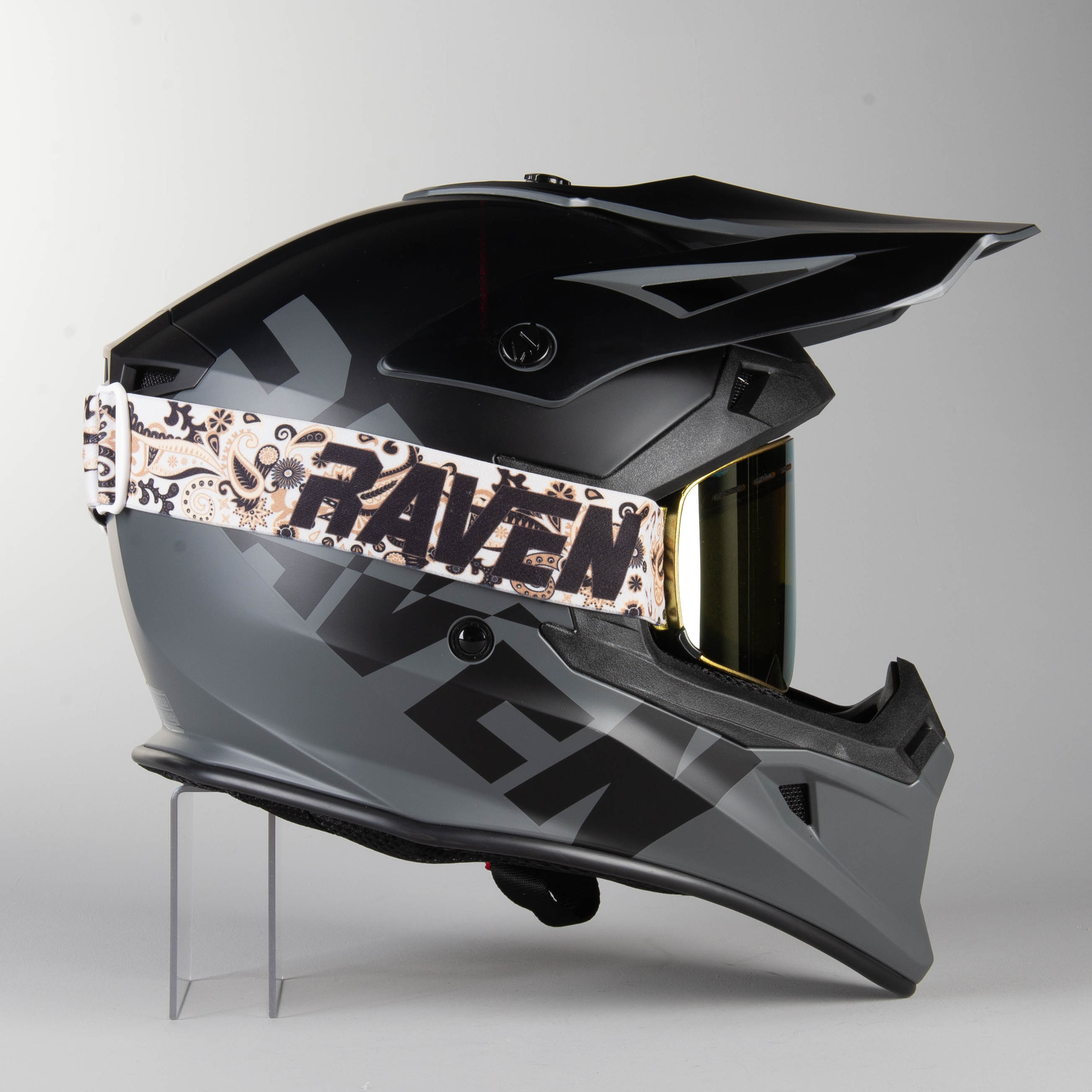 Raven Airborne Split MX Helmet BlackGray Now 41 Savings XLmoto.co.uk