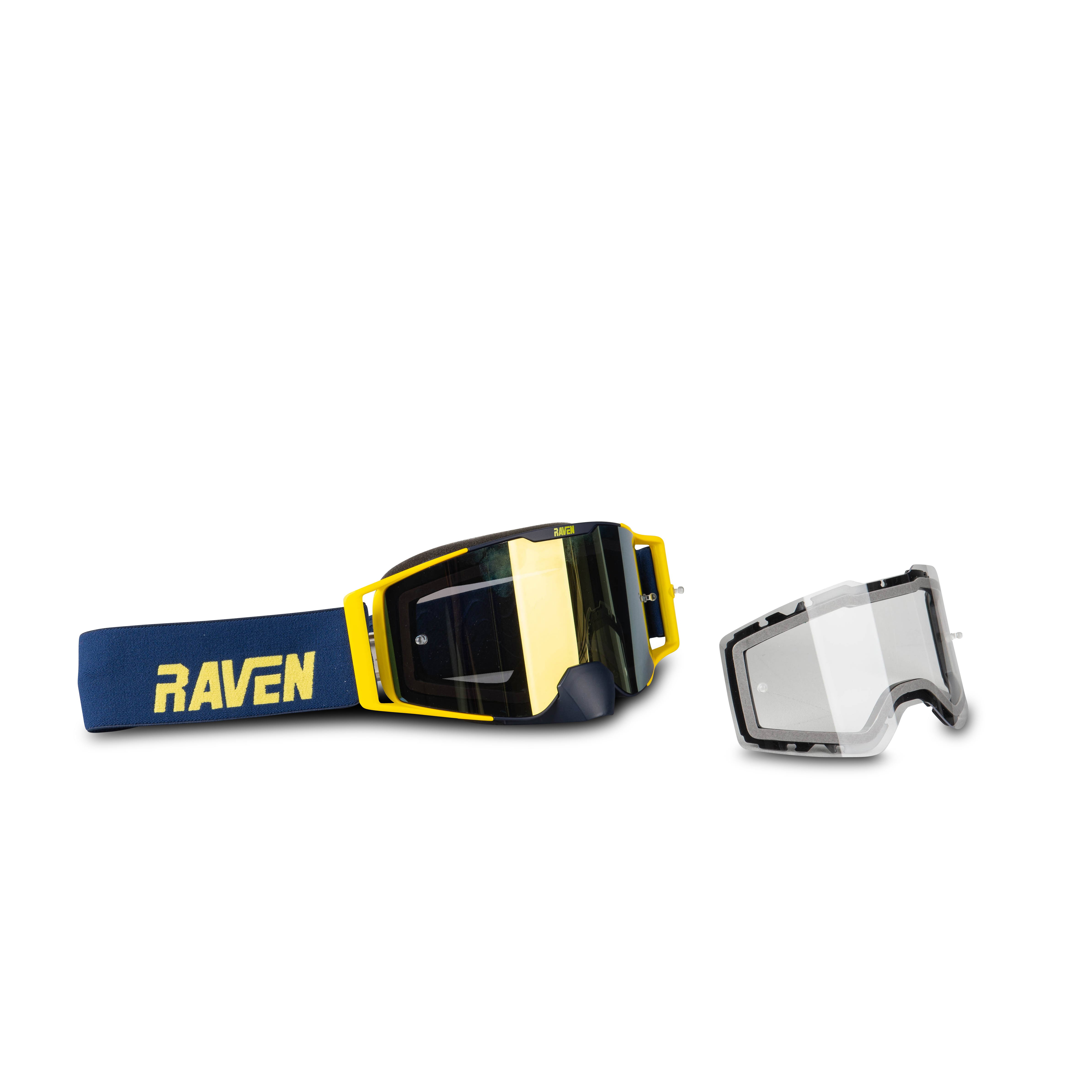 Gafas de Cross Raven Halcon Espejo + Lente Transparente