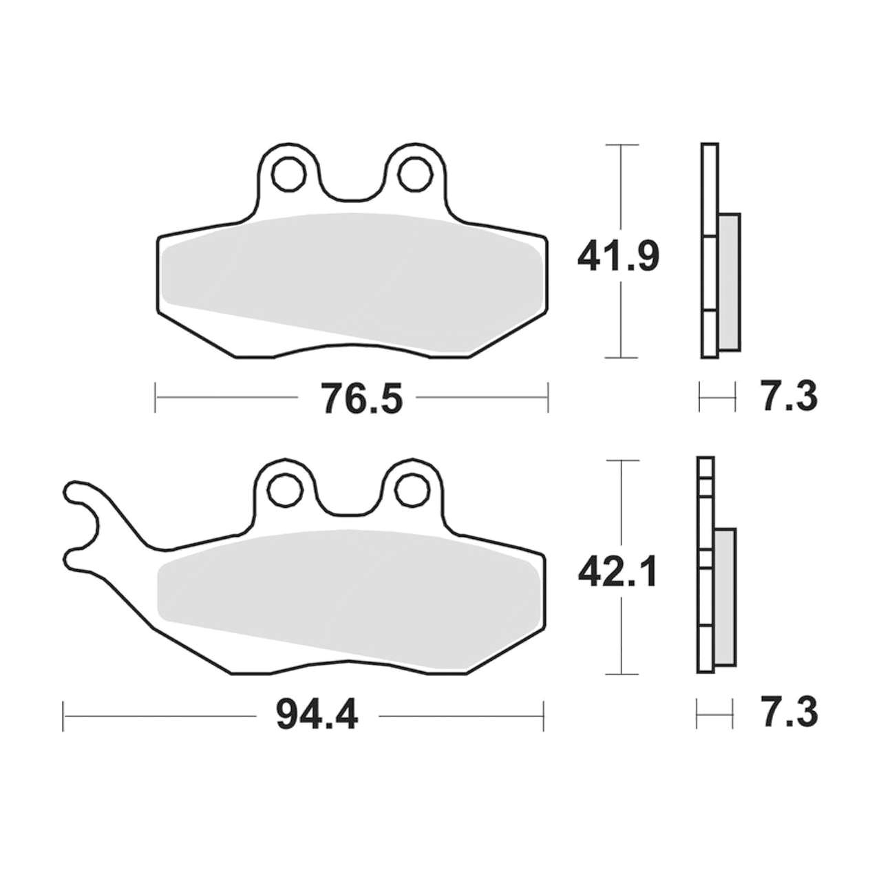 Braking Scooter Semi-Metallic Brake Pads Front