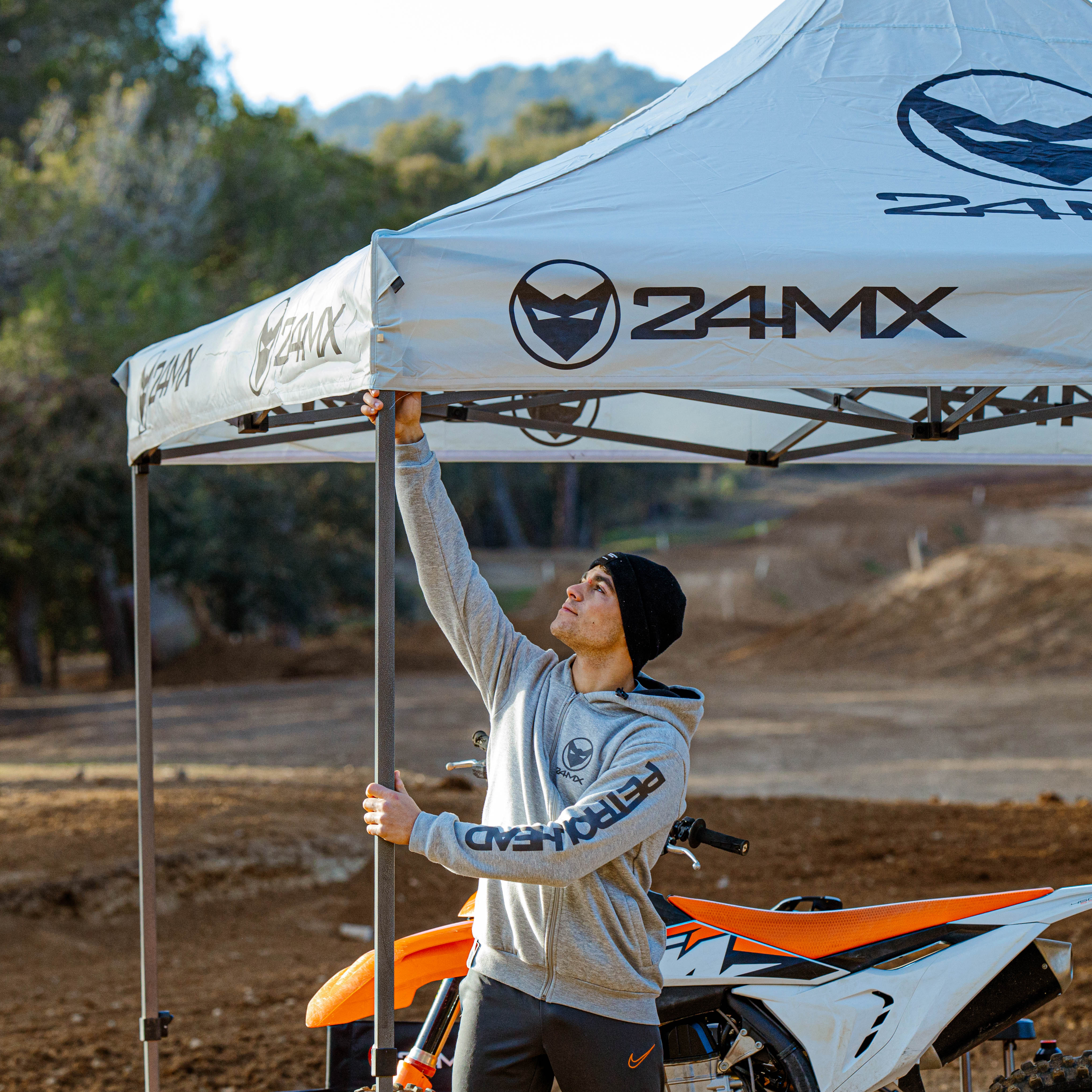 Easy-Up Racetent met Wanden 24MX Grijs