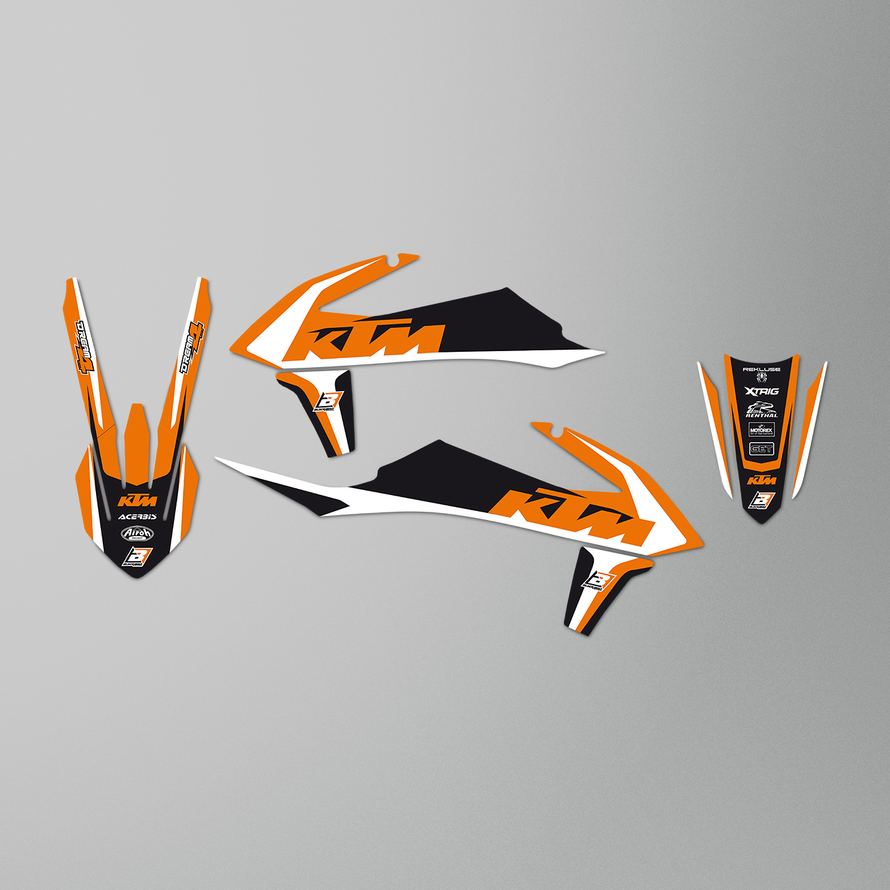 Blackbird Dream 4 Complete Decal Kit with Seat Cover Orange-Black-White