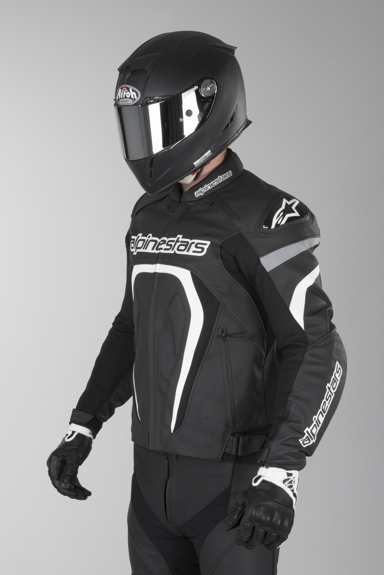 Alpinestars Skinnjacka Motegi SvartVit Alpinestars Skinnjacka Motegi SvartVit