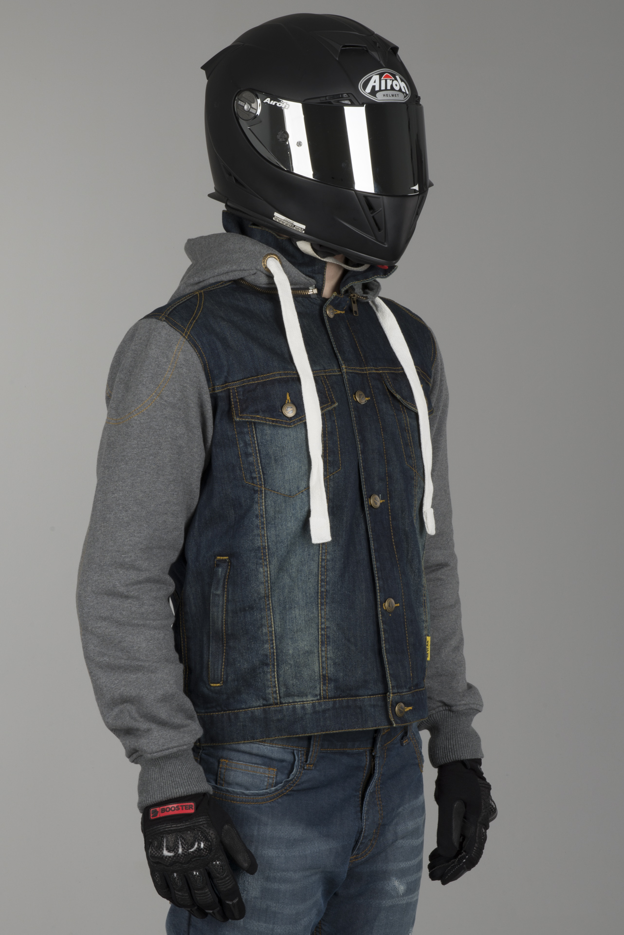 booster denim hoodie