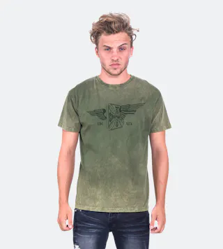 T-shirt West Coast Choppers Cross Wings Retro Stone