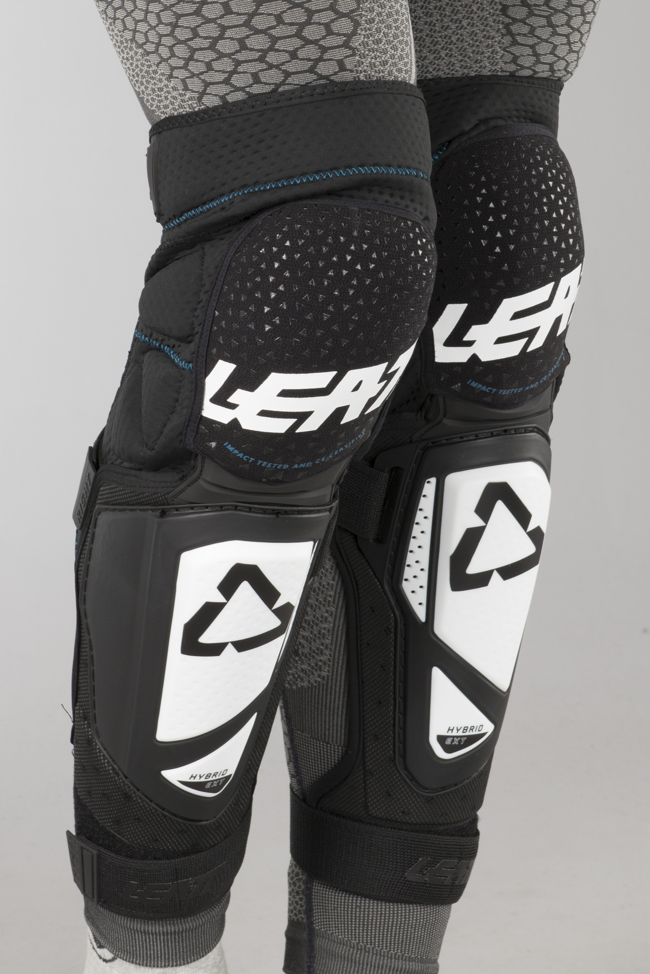 Kniebeschermers Leatt 3DF Hybrid EXT Wit-Zwart